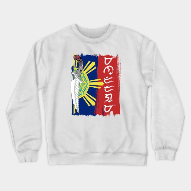 Philippine Flag / Tribal line Art Knife / Baybayin word Mandirigma (Warrior) Crewneck Sweatshirt by Pirma Pinas